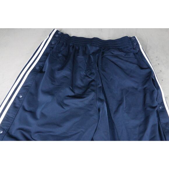 Adidas Men’s Track Pants Navy Blue White Stripe Snap Button Tear-Away Size XL - Picture 8 of 11